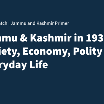 Untitled Jammu and Kashmir in the 1930s: Society, Economy, and Everyday Governance