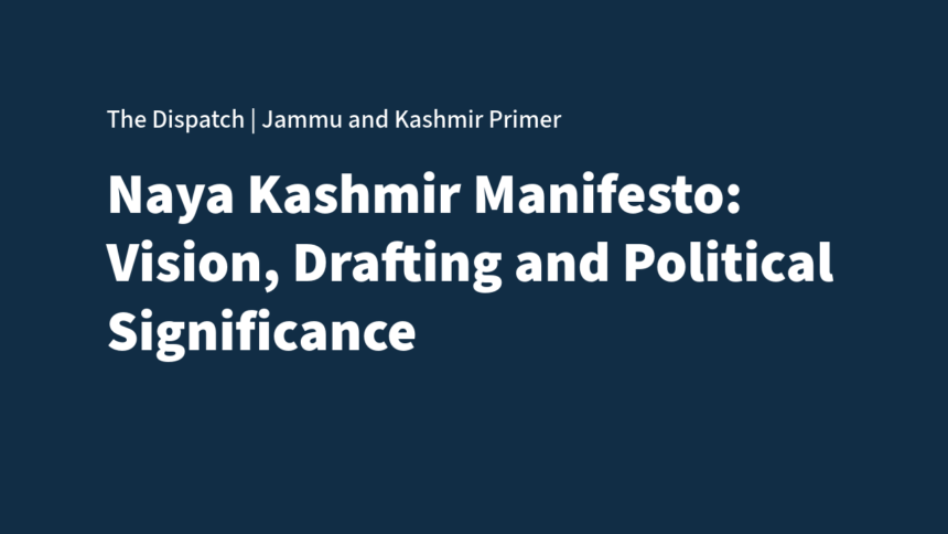 Untitled The Naya Kashmir Manifesto: Vision, Drafting, and Political Significance