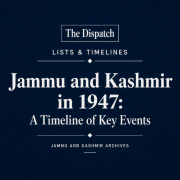 The Dispatch Jammu and Kashmir Timeline Jammu and Kashmir in 1947: A Timeline of Key Events